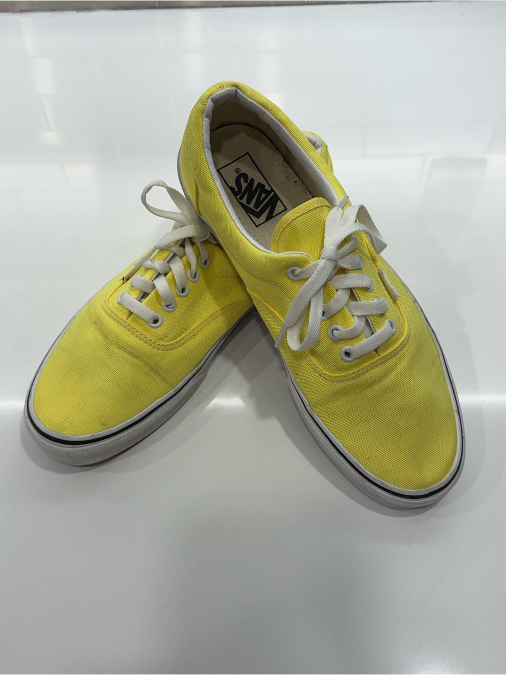 Vans Classic Low-Top Canvas Sneakers - Bright Yellow with White